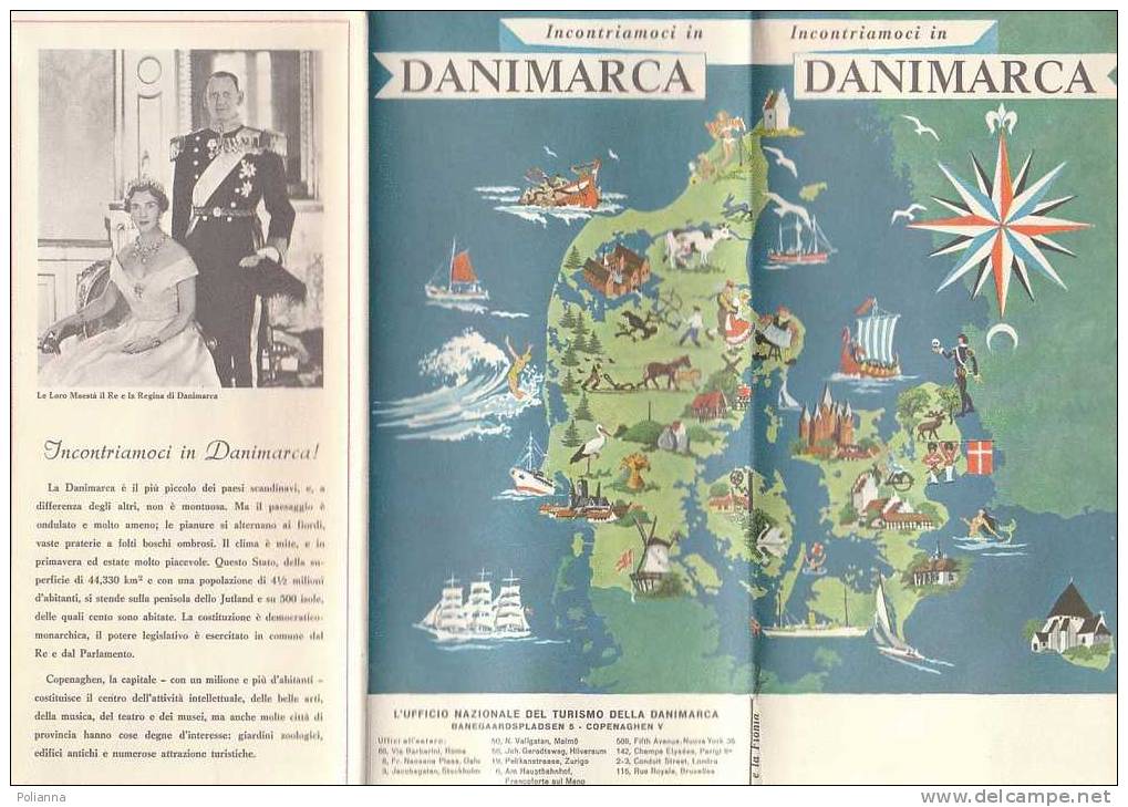 B0183 Brochure Turistica DANIMARCA 1960/Aarhus/Duomo Di Ribe/Fionia, Castello Di Egeskov/Bornholm/Copenaghen - Tourisme, Voyages