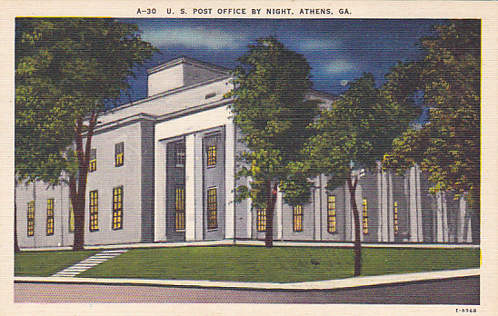 U.S. Post Office By Night, Athens, Georgia - Other & Unclassified