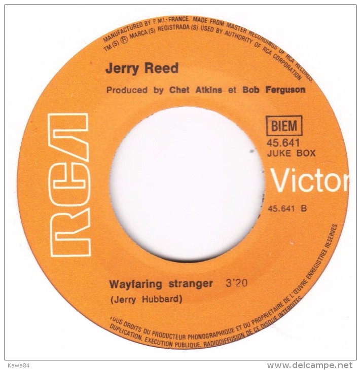 SP 45 RPM (7")  Jerry Reed  "  Amos Moses  "  Promo - Collectors