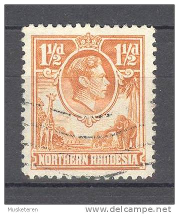 Northern Rhodesia 1938-52 SG. 30   1½d. King George VI & Elephants And Giraf - Rodesia Del Norte (...-1963)