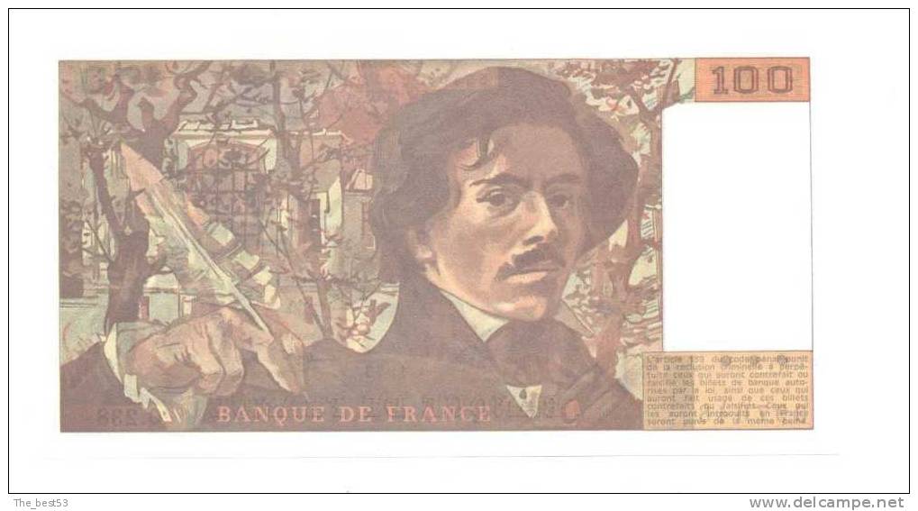 100 Francs Delacroix  1993 - 100 F 1978-1995 ''Delacroix''