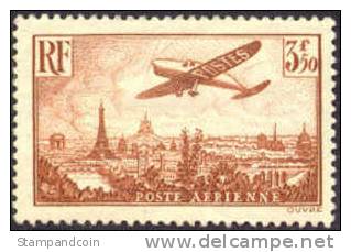 France C13 XF Mint Hinged 3.50fr Airmail From 1936 - 1927-1959 Mint/hinged