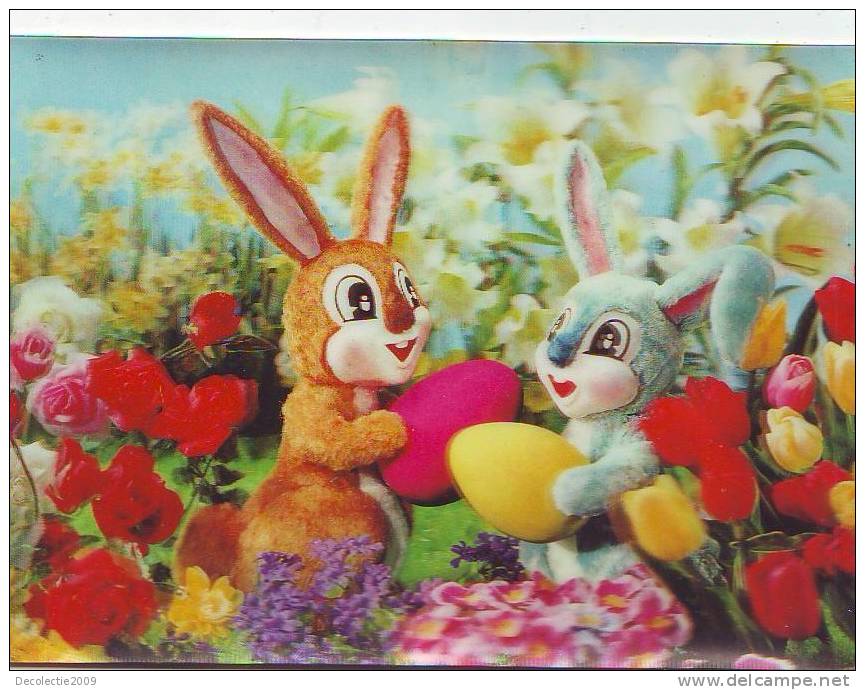 Zs3180 3D Card Cartes Stereoscopiques Nice Bunnies Not Used Perfect Shape - Stereoscope Cards