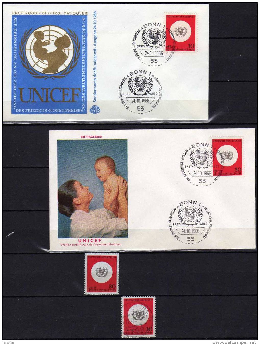 20 Jahre Weltkinderhilfswerk UNICEF Bund 527 **/o Und 2 FDC 3€ - Mother's Day