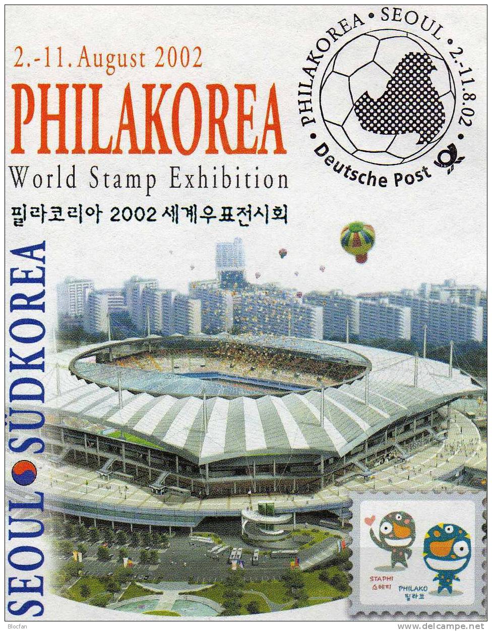 Seoul PHILAKOREA´2002 Bund 2258/9 VB SST 5€ Offizieller Messebrief MBrf.4/02 Fußball-Weltmeister Seit 1930 Soccer Cover - 2002 – Südkorea / Japan