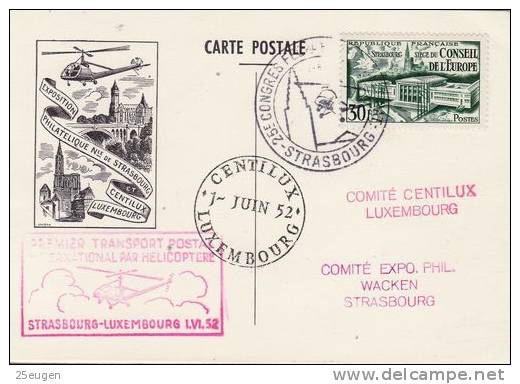 FRANCE 1952 HELICOPTERS POSTMARK - Helikopters