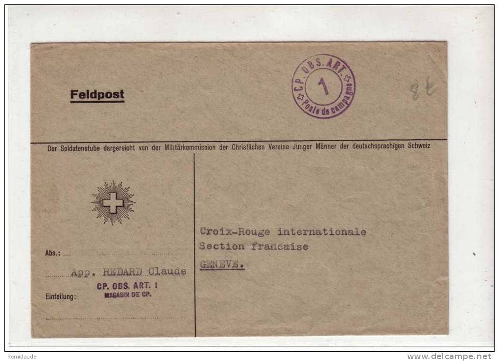 Enveloppe Militaire Suisse - Poststempel