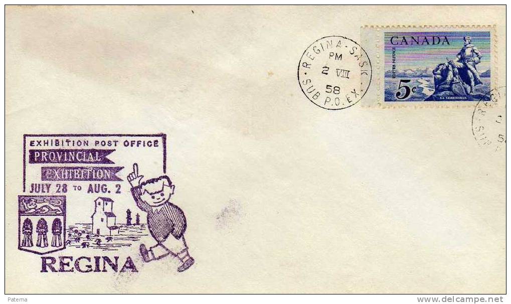 Carta, Exhibition, REGINA-SASK 1958 ( Canadá), Cover, Letter - Storia Postale