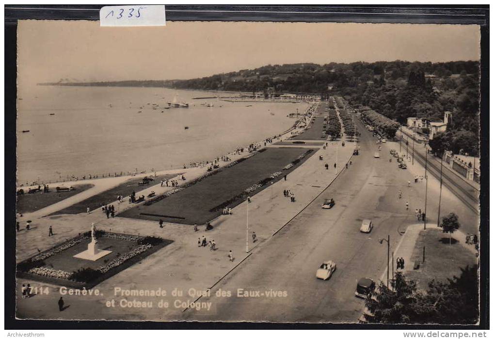 Genève Promenade Du Quai Des Eaux-vives Et Coteau De Cologny (1335) - Cologny