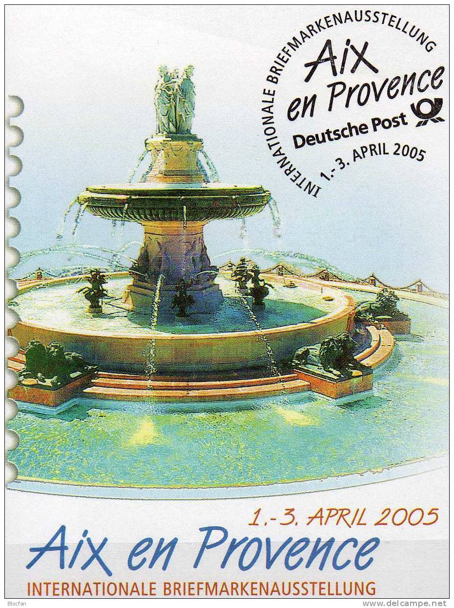 AIXenProvence'2005 France Bund 2444 VB SST 6€ Offizielle Messebrief MBrf.2/05 Litfaßsäule 150 Jahre Straßen-Werbung - Other & Unclassified