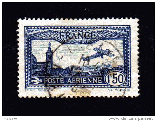 France Poste Aérienne N°6 Oblitéré Avion Survolant Marseille - 1927-1959 Oblitérés