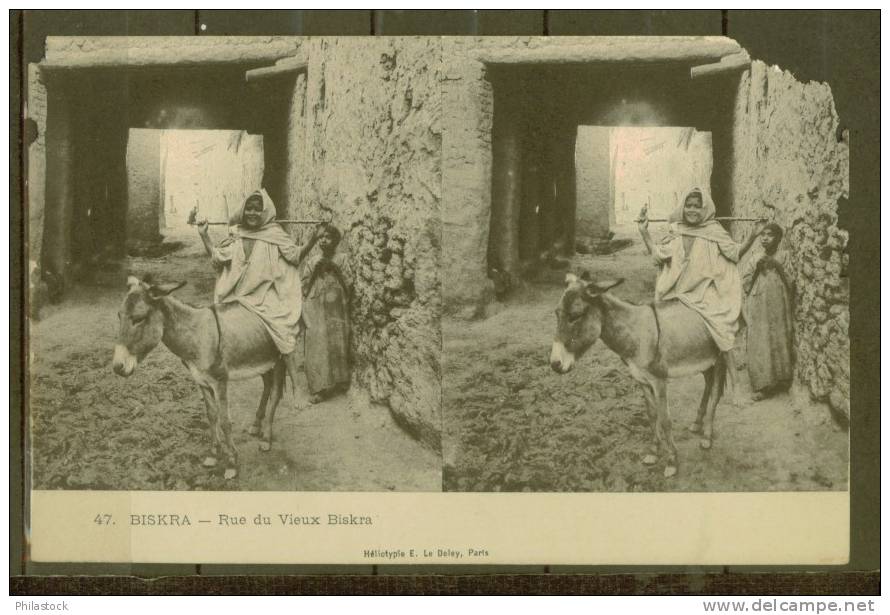 CPA Française Stéréo  BISKRA Vieille Ville (défaut) - Stereoscope Cards