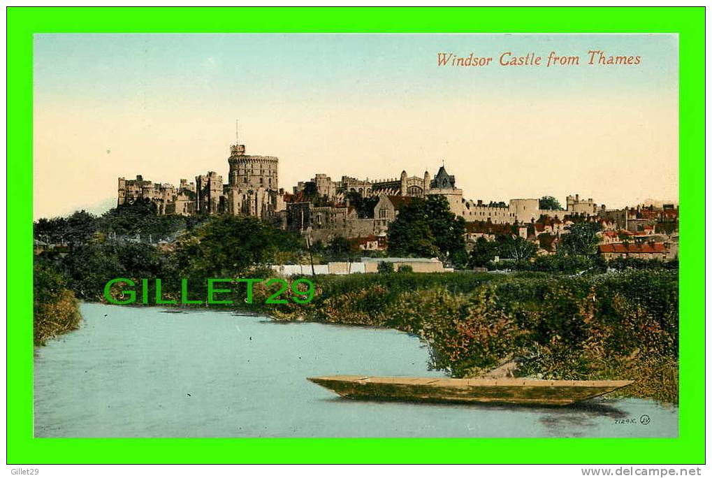 WINDSOR, U.K. - CASTLE, FROM THAMES - WRITTEN IN 1913 - PUB BY E.MARSHAL - J.V. - - Windsor Castle