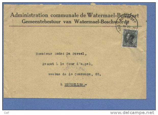 401 Op Brief " Administration Communale De Watermael-Boitsfort" Met Stempel BOITSFORT (VK) - 1934-1935 Leopoldo III