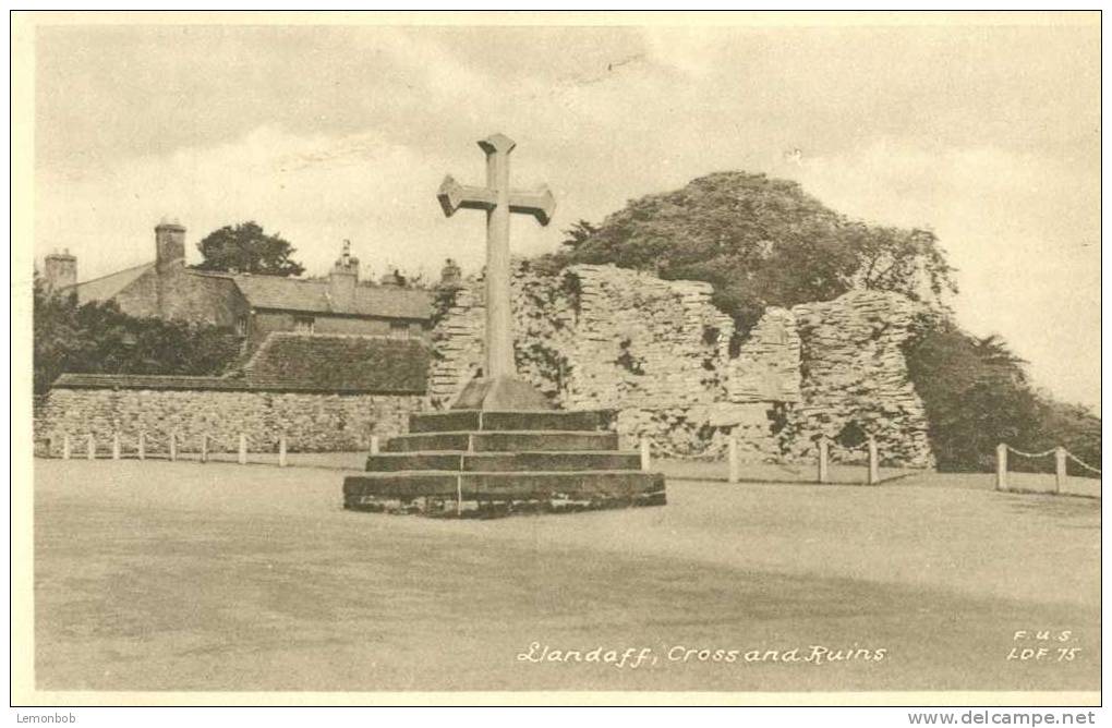 Britain United Kingdom Llandaff, Cross And Ruins Early 1900s Postcard [P1491] - Glamorgan