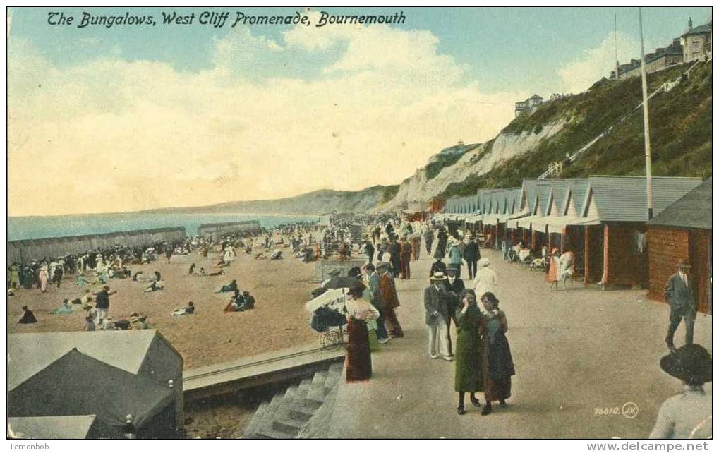 Britain United Kingdom The Bungalows, West Cliff Promenade, Bournemouth Early 1900s Postcard [P1492] - Bournemouth (depuis 1972)