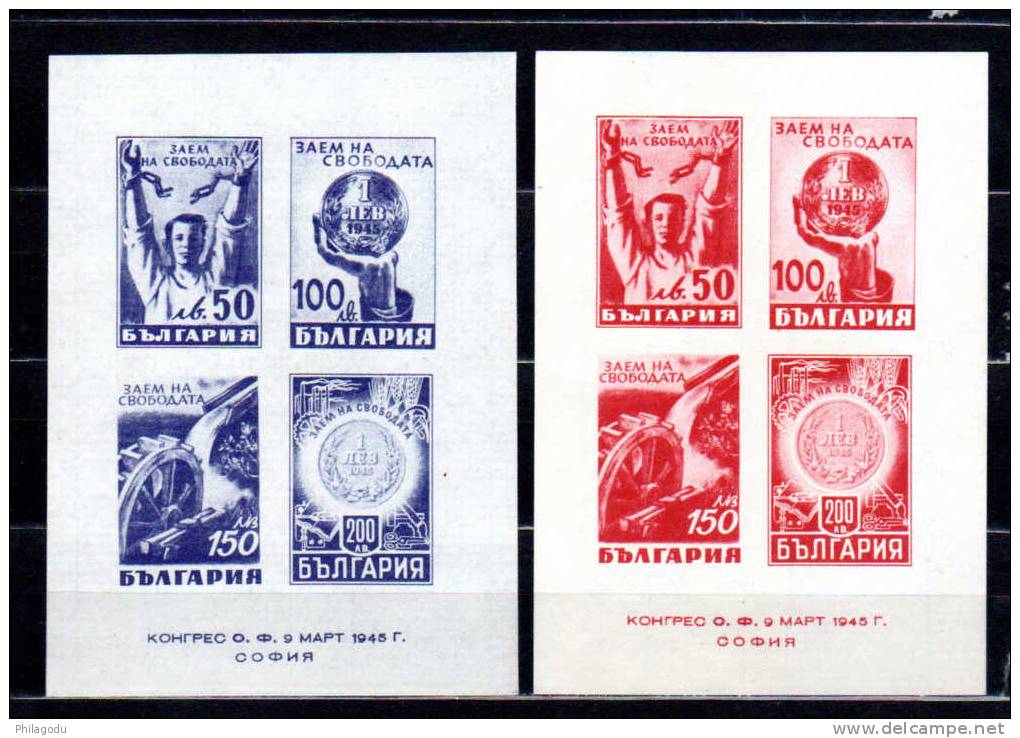BG  1945, Emprunt De La Libération, Blocs 2 / 3 ** Cote 18 € - Unused Stamps