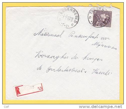 848A Op Aangetekende Brief Met Cirkelstempel TESSENDERLO - 1936-1951 Poortman