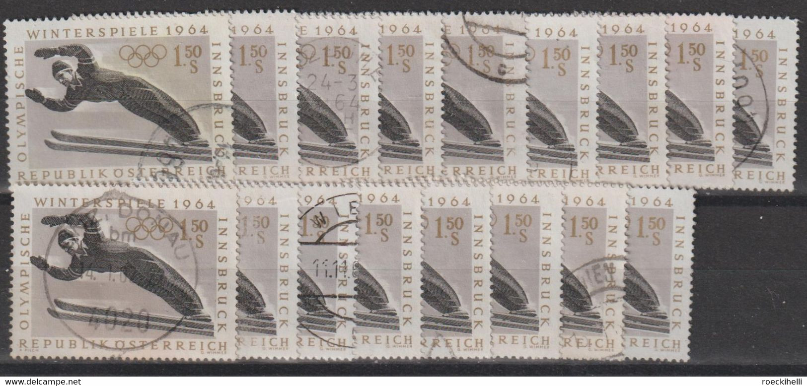 1963 - ÖSTERREICH - SM A.Satz  "IX. Olymp. Winterspiele; Innsb." S 1,50 Mehrf. - O Gestempelt - S.Scan (1168o 06-23 At) - Used Stamps