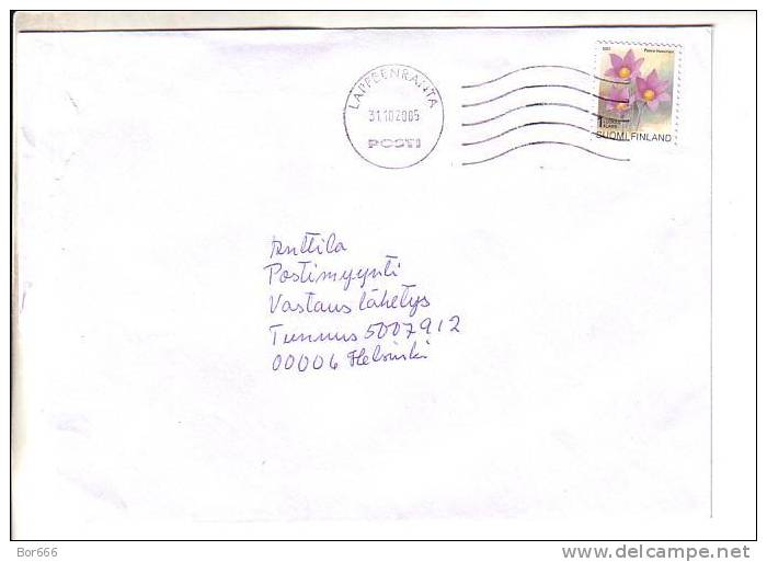 GOOD FINLAND Postal Cover 2005 - Good Stamped: Flowers - Cartas & Documentos