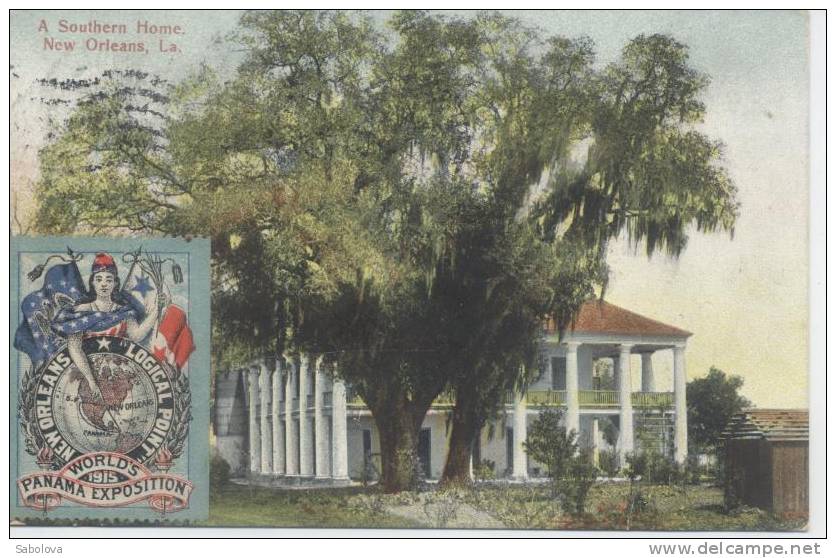 USA New Orleans Southern Home With "world's Panama Exposition 1915" - New Orleans