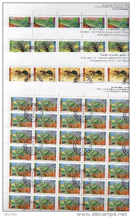 WWF Gottesanbeterin 1992 Bulgarien 3998/9,4016/7+4xBögen O 455€ Ameise Schwebfliege Heuschrecke Fauna Sheets Bf BULGARIA - Lots & Serien