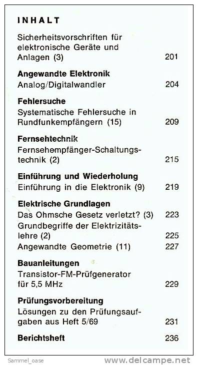 Fach - Zeitschrift  , Der Junge Radio Fernseh Und Industrie Elektroniker 1969 - Informática