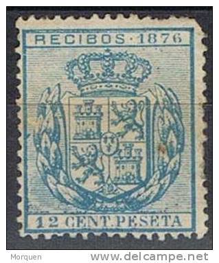 Sello Recibos 1876, 12 Cts Azul. º - Fiscales