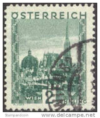 Austria #339 XF Used 2sh Dark Green High Value Of Set From 1929-30 - Used Stamps