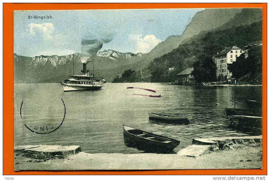 SAINT GINGOLPH . SUISSE .Affranchie En 1914 - Saint-Gingolph