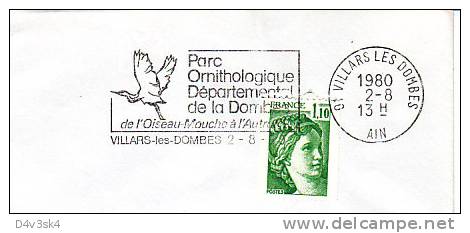 1980 France 01 Dombes Ornithologie Grue Egret Heron Crane Birds Ornithology Airone Gru Grúa Garza - Afstempelingen & Vlagstempels