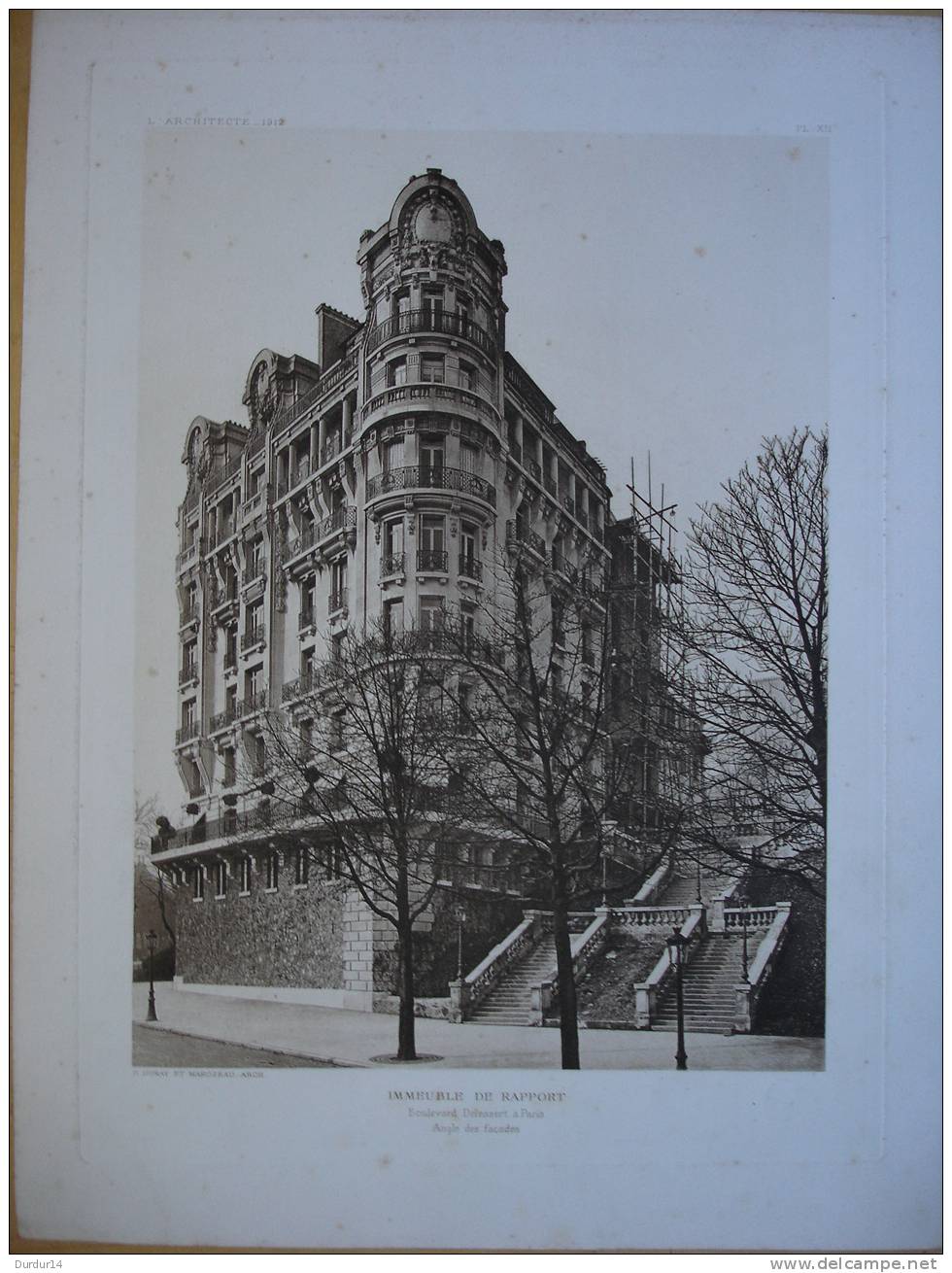 L´Architecture & Art 1912  / PARIS /  Immeuble De Rapport  Bd Delessert  / Angle Des Façades  /16ème Arrondissement - Architectuur