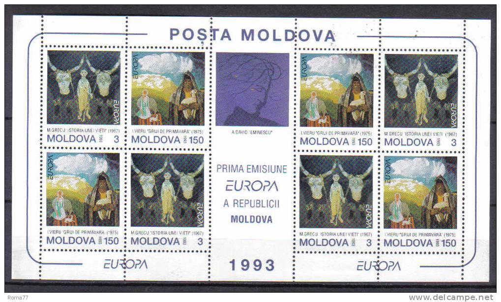 FRZ313 - MOLDOVA 1993, Europa La Serie In Minifoglietto Di 4 Serie *** - 1993