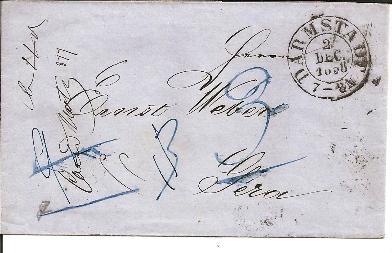 THT091a/  THURN & TAXIS - Brief Von  Darmstadt 1851  Nach Gera, 3-fach Taxiert - Storia Postale