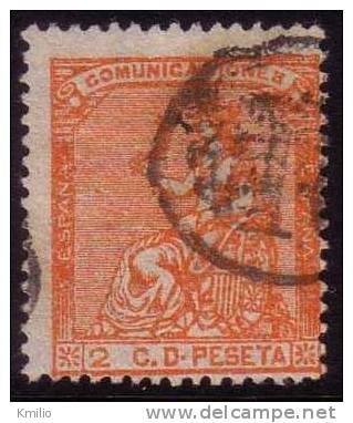 Edifil 131 2 Cts Naranja I Republica De 1873 En Usado - Used Stamps