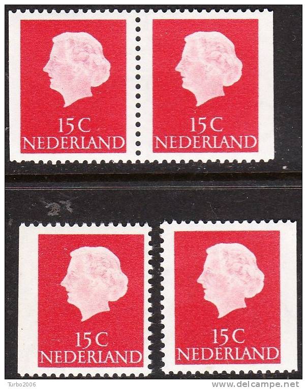 1964 PZB 15 Cent Rood Links En Rechts Ongetand + Paar NVPH 619 J - 619  K - C 6 Postfris - Markenheftchen Und Rollen