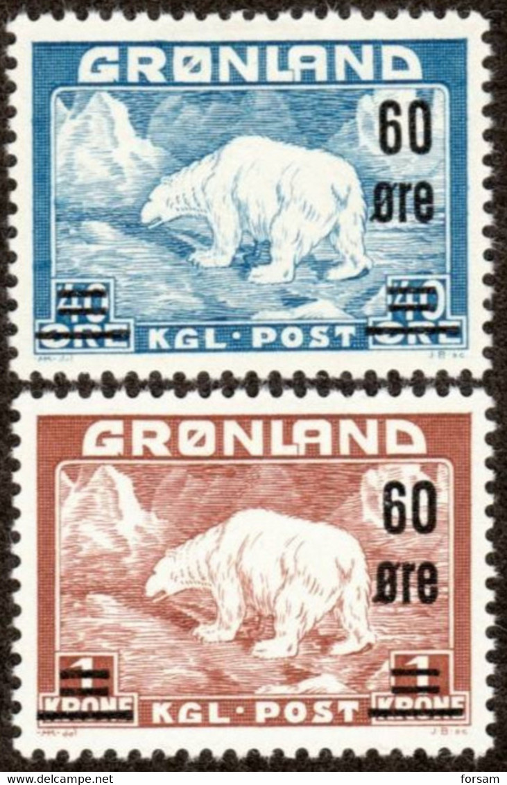 GREENLAND..1956..Michel # 37-38...MLH...MiCV - 85 Euro. - Nuovi