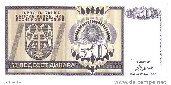 BOSNIE-HERZEGOVINE  50 Dinara  Daté De 1992   Pick 134a    ***** BILLET  NEUF ***** - Bosnië En Herzegovina