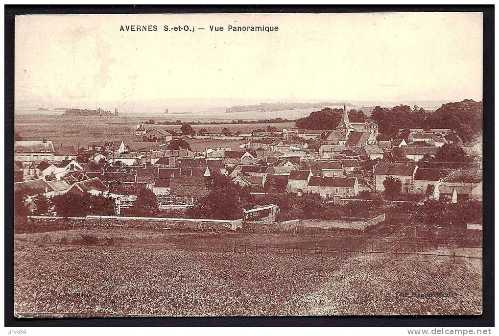 CPA  ANCIENNE- FRANCE- AVERNES (95)-  (483 H.)- VUE GENERALE DU BOURG - Avernes