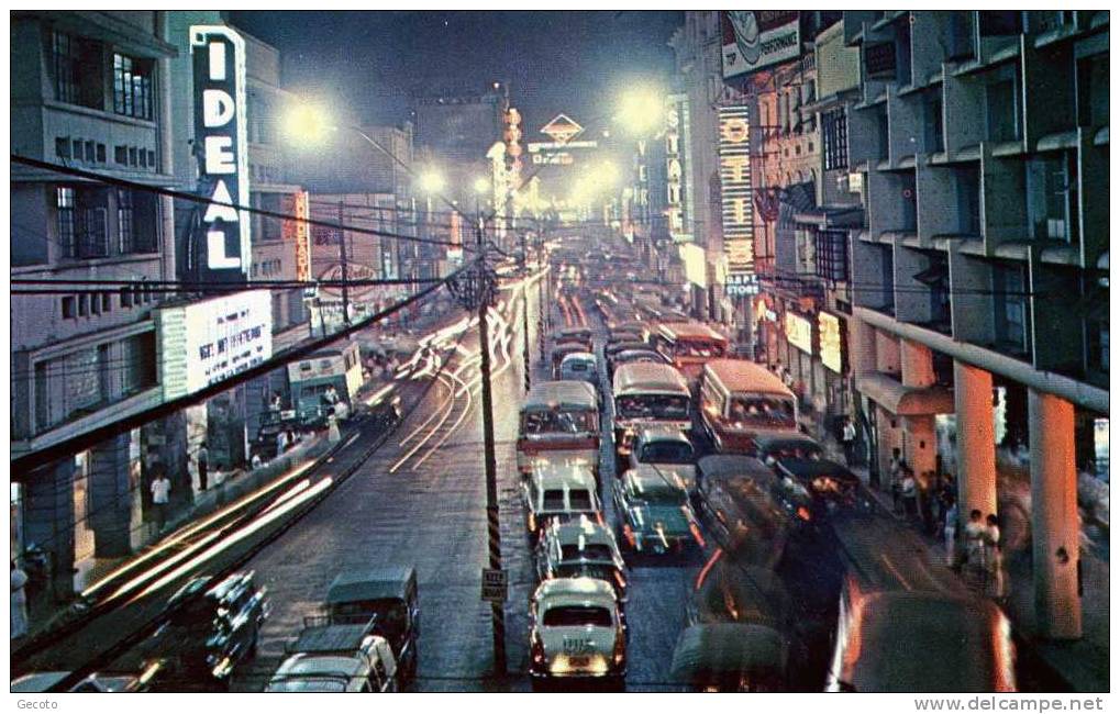 Manille - A View Of Rizal Avenue At Night - Philippines