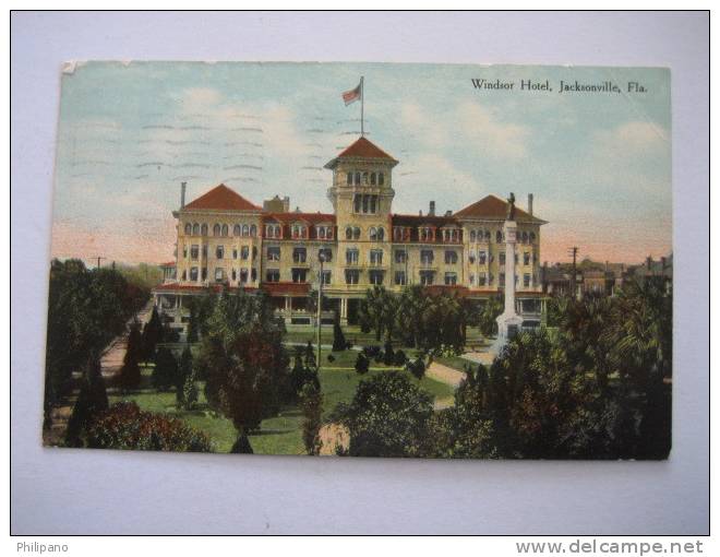 Jacksonville  FL     Windsor Hotel  1910 Cancel - Jacksonville