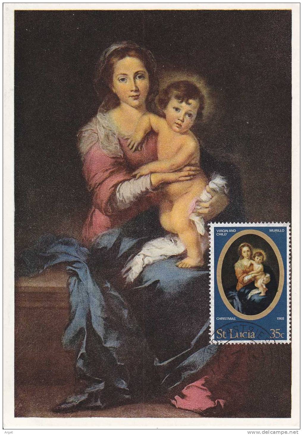 Carte-Maximum SAINTE LUCIE  N°Yvert  238  (Vierge) Tableau De MURILLO - St.Lucie (1979-...)