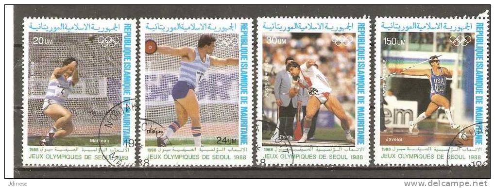 MAURITANIE 1988  - OLYMPIC GAMES - CPL. SET  - USED OBLITERE GESTEMPELT USADO - Summer 1988: Seoul