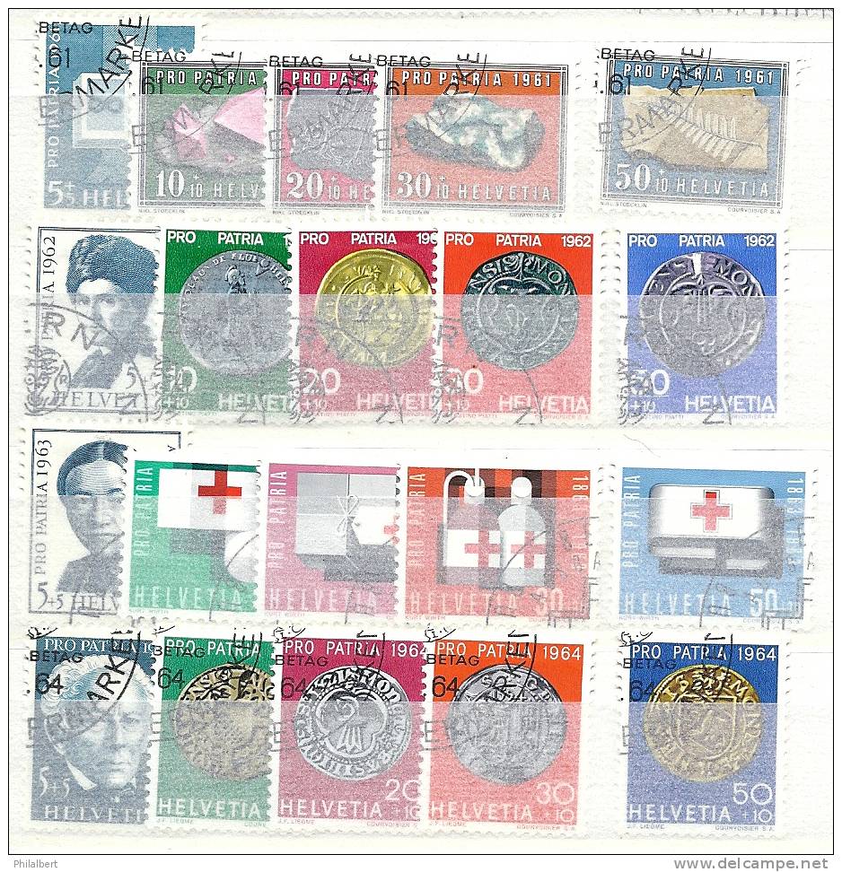 PP061 - Pro Patria 1961-1964 Obl. 1er Jour - Oblitérés