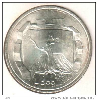 SAN MARINO 500 LIRE TREE  FRONT EMBLEM BACK 1976 AG SILVER UNC KM58 READ DESCRIPTION CAREFULLY !!! - San Marino