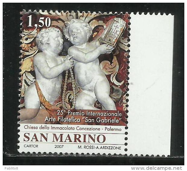 REPUBBLICA DI SAN MARINO 2007 EDIZIONE PREMIO INTERNAZIONALE DI FILATELIA RELIGIOSA RELIGIOUS PHILATELY PRIZE € 1,50 MNH - Unused Stamps