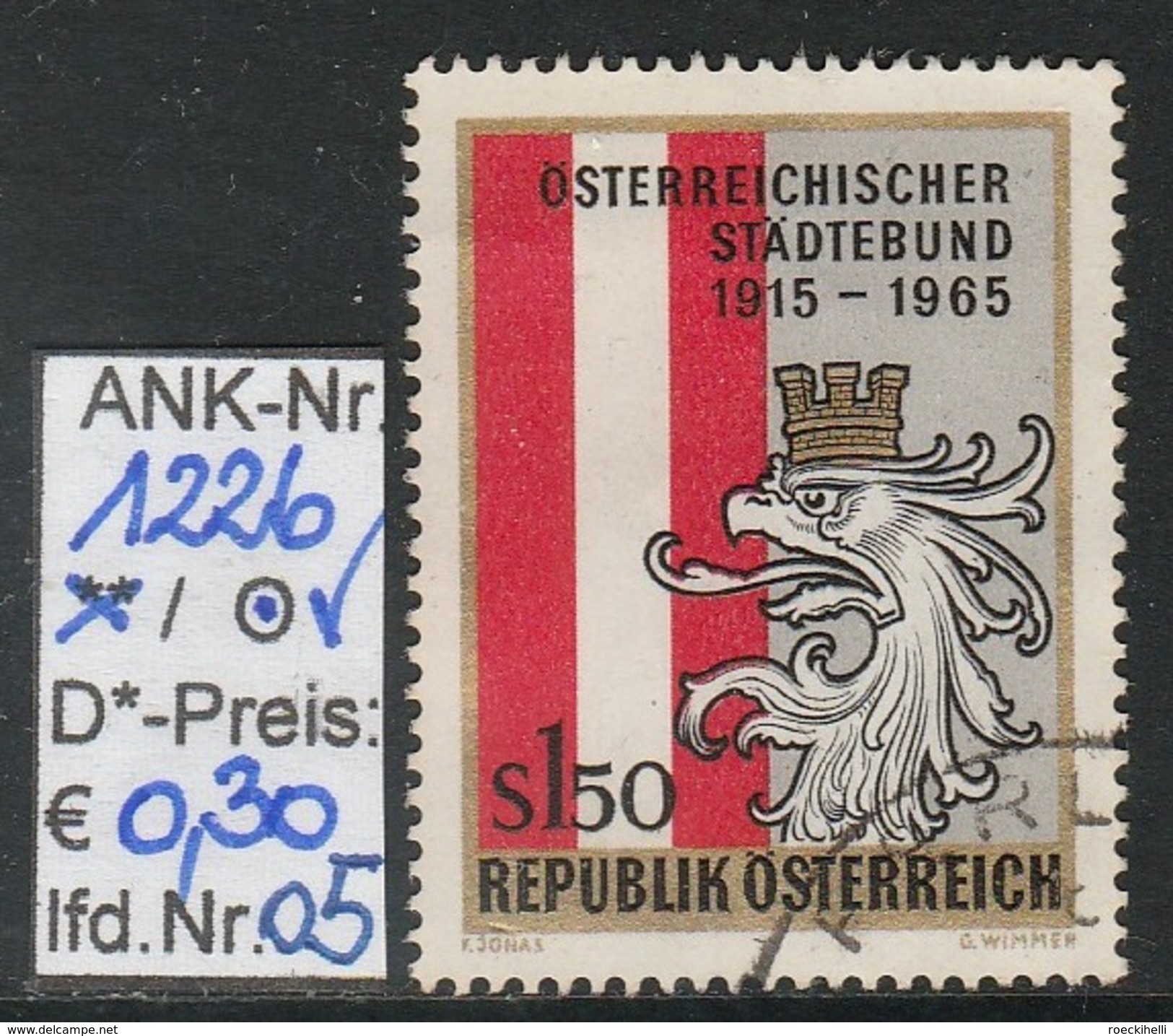 7.10.1965 - SM  "50 Jahre Österreich. Städtebund"  - O  Gestempelt  -  Siehe Scan (1226o 01-14) - Gebraucht