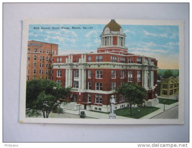 Macon Ga  Bibb County Court House Vintage Wb - Other & Unclassified
