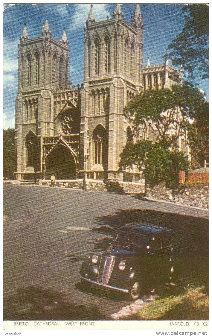 Britain United Kingdom - Bristol Cathedral, West Front 1960s Postcard [P1530] - Bristol