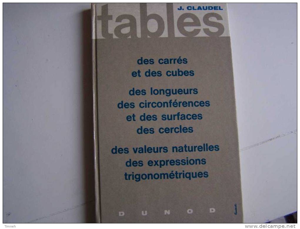 Tables-des Carrés Et Des Cubes-longueurs Surfaces Cercles Circonférences Valeurs-1968 éditions DUNOD - Didactische Kaarten